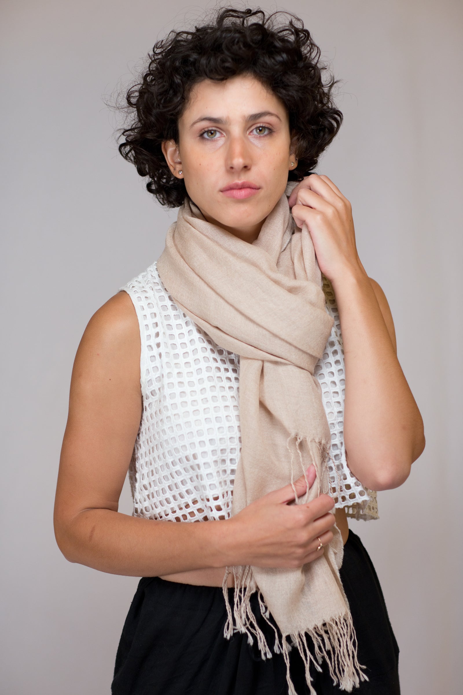 Waffle Knit Infinity Scarf - Johanna Howard Home